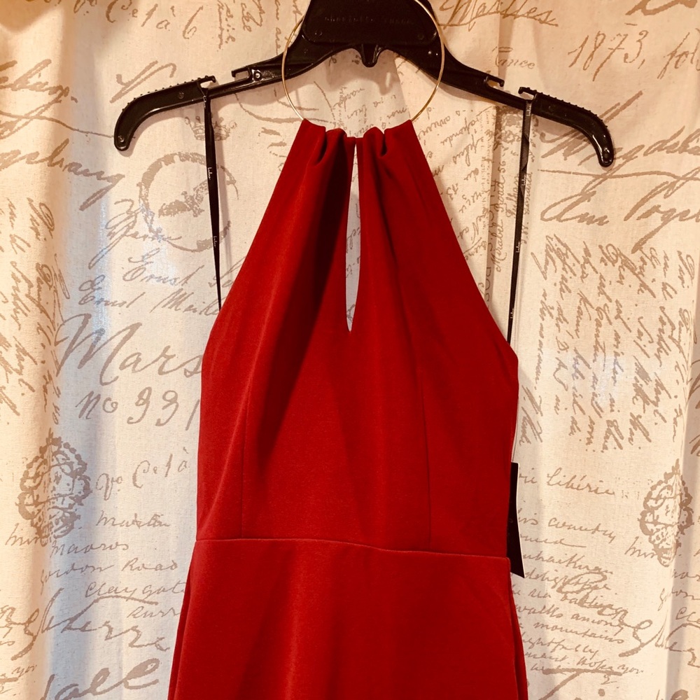 Dark Red Party Dress-Mini
